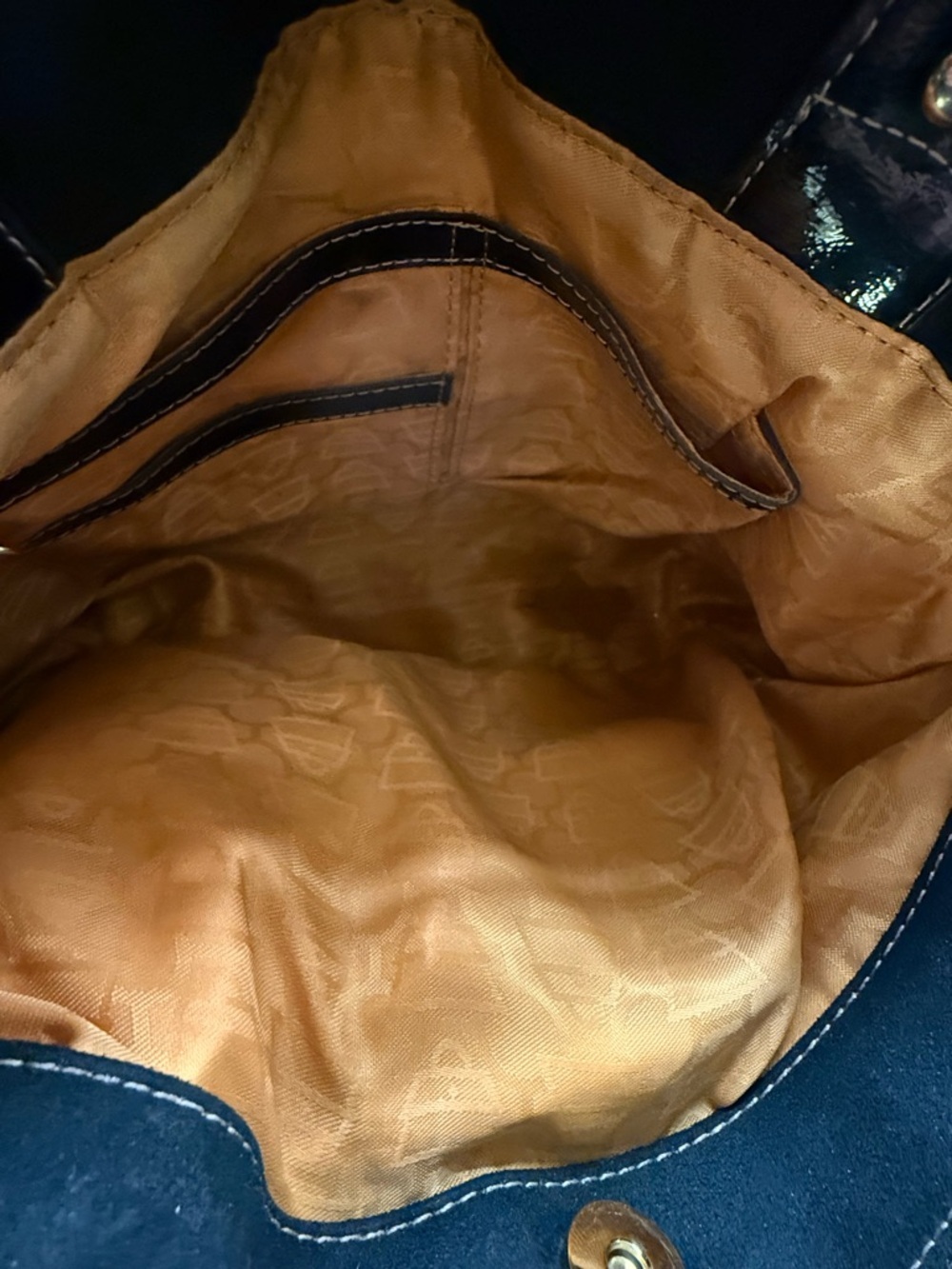 Vintage Kathy Van Zeeland Black Patent Leather Y2K Shoulder Bag - Picture 10 of 11